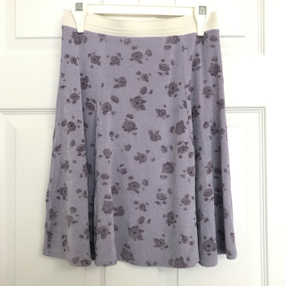 Vintage Green Box Floral Skirt XS/S Fit Light Purple - Picture 2 of 9